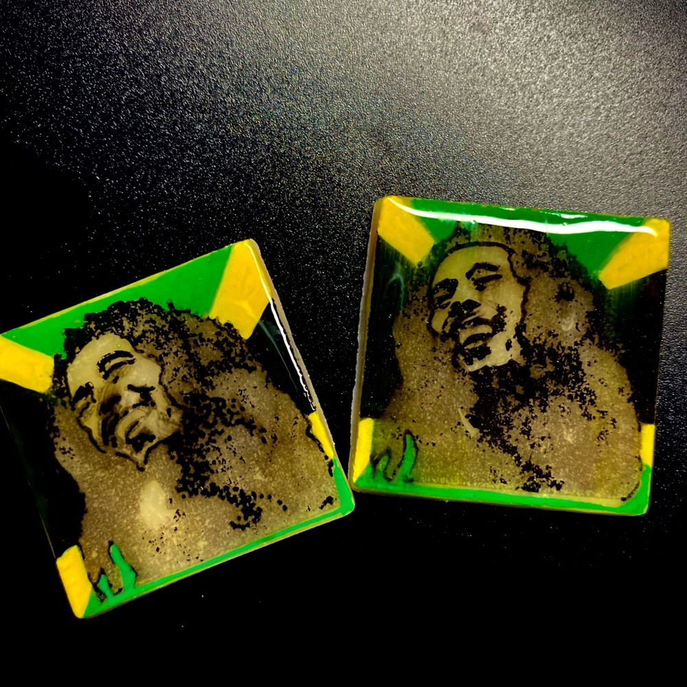 Bob Marley stud earrings